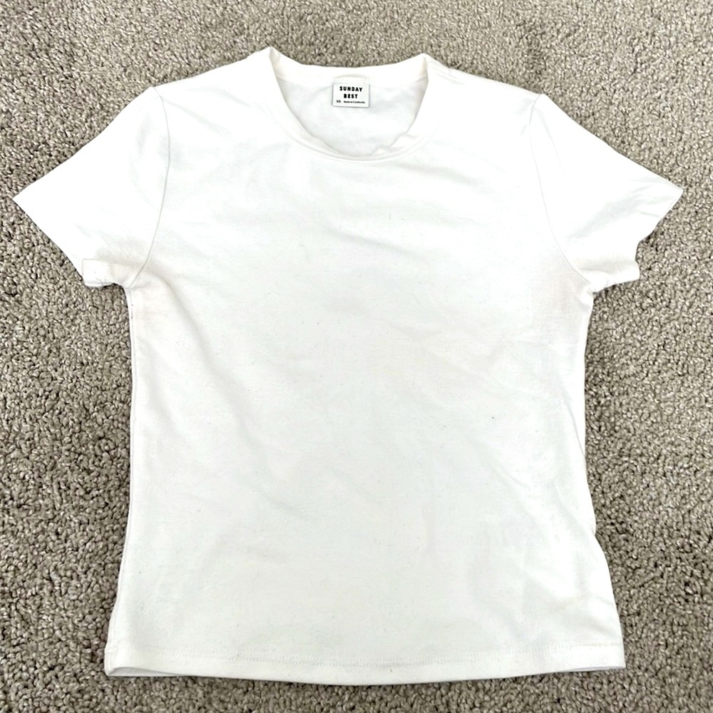 Sunday Best Aritzia Cropped White T-Shirt